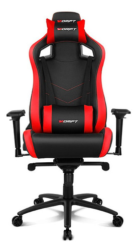 Silla de escritorio Drift DR500 gamer ergonómica  negra y roja con tapizado de poliuretano