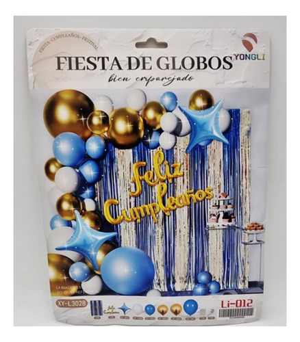 Globos Decoración Feliz Cumpleaños Estrellas Azules! Nuevo