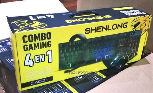Imagen 7 de 9 de Combo 4en1 Gamer Shenlong Teclado Mouse Auricular Pad C4001