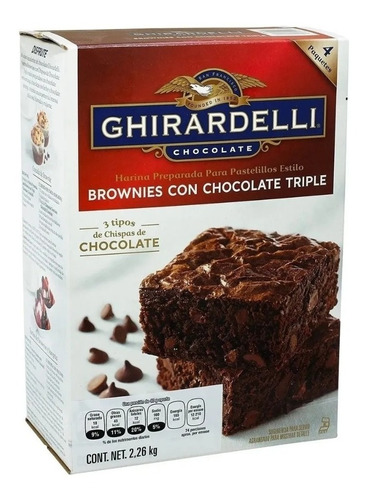 2.26 Kg Harina Ghirardelli Para Brownies Triple Chocolate 