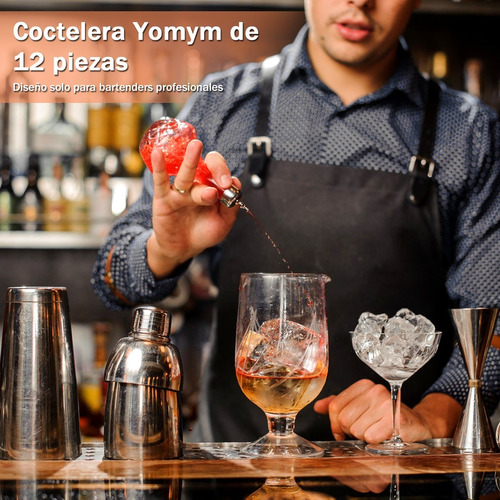 Imagen 7 de 7 de Kit Cocteleria Para Bartender 12 Piezas Acero Inoxidable