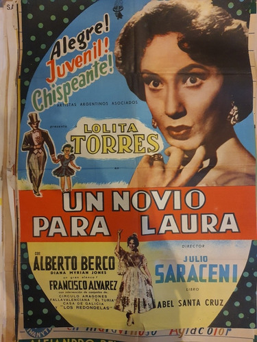 1 Antiguo Afiche Cine Un Novio Para Laura Lolita Torres 596