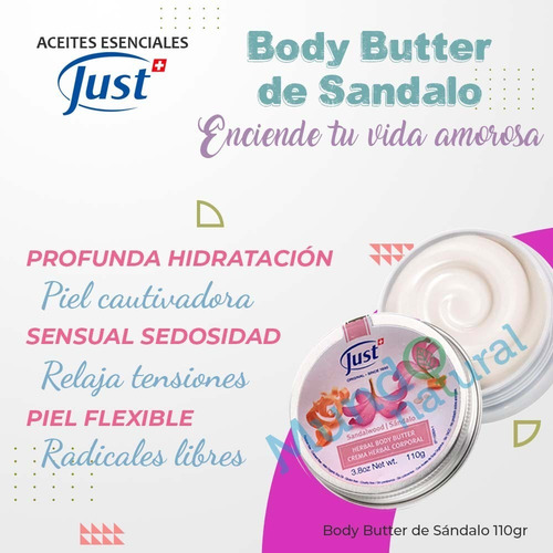 Imagen 2 de 8 de Body Butter Sándalo Swiss Just Producto Sellado Y Original