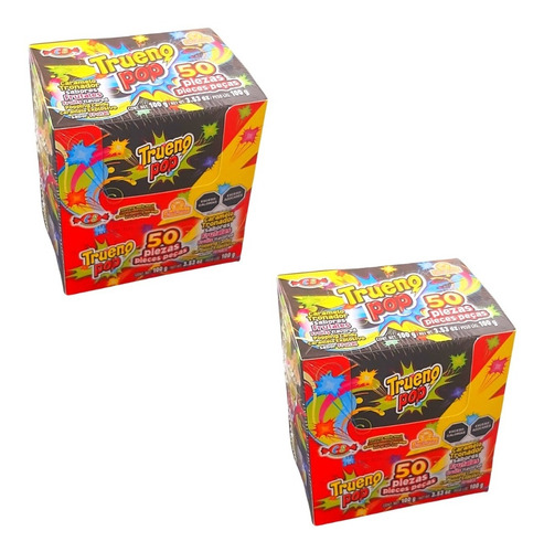 2 Pack - Caramelo Trueno Pop 50 Piezas