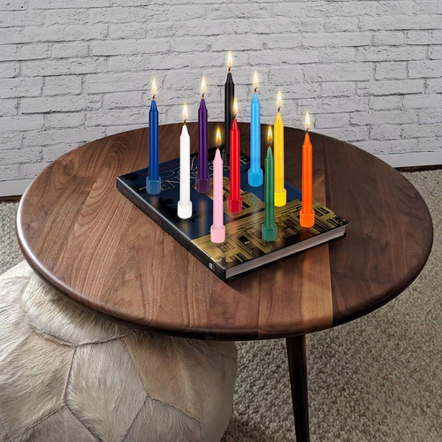 Mega Candles 40 Mini Velas Cónicas Sin Perfume De Color Rosa