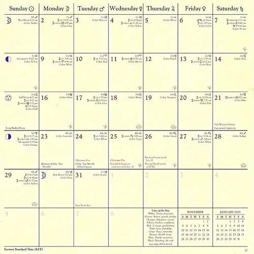 Calendario Brujas 2025 Llewellyn,wicca Guía Mágia Mes,inglés