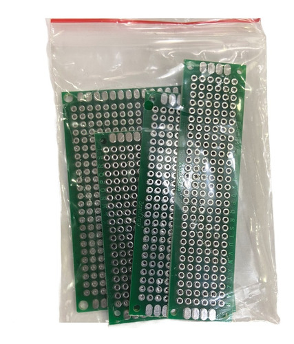 Imagen 4 de 5 de Kit X4 Placa Experimental Pcb Doble 5x7 4x6 3x7 2x8 Fr4