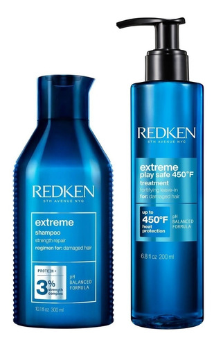 Shampoo Reparador 300ml + Protector Térmico Redken Extreme