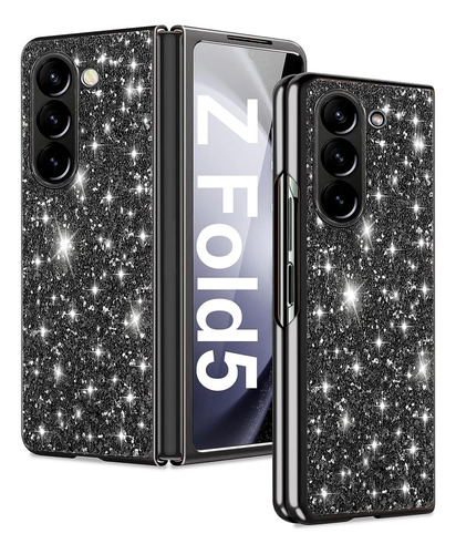 Funda Para Samsung Galaxy Z Fold5 Con Glitter - Negro