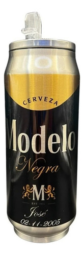 Termo Lata Diseños Cerveza Corona Victoria Tecate Etc Color Negro / Modelo