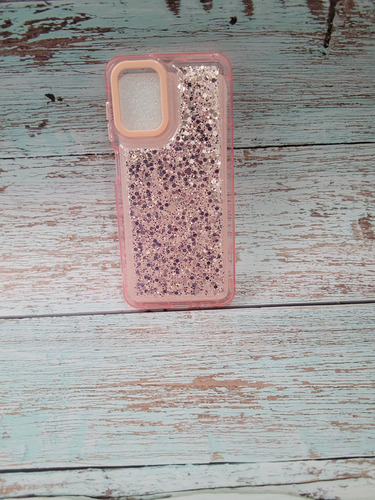 Funda De Brillo Fantasia Para Samsung A12 Rosa