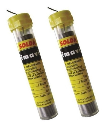 Imagem 3 de 4 de Kit Pasta Fluxo De Solda Emavi 110gr E 2 Tubos Estanho Emavi