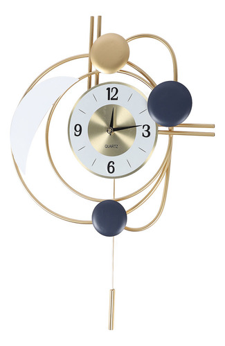 Z Relógio De Parede Decorativo Moderno Com Pêndulo Dourado