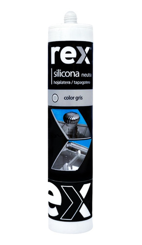 Silicona Neutra Color Gris Cartucho 300ml Rex 30360