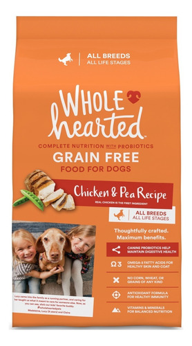 Wholehearted Alimentro Natural Perro Pollo Y Chicharo 11 Kg