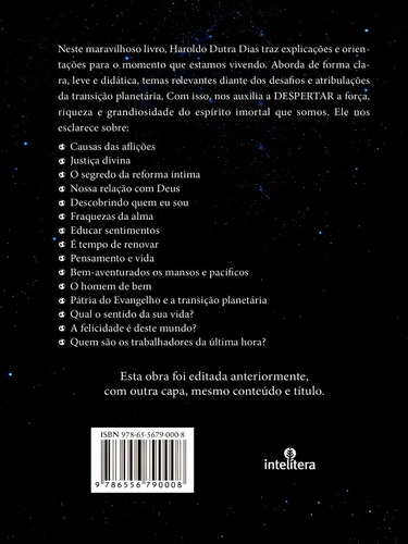 Despertar: NOSSOS DESAFIOS TRANSIÇÃO PLANETÁRIA, de Dias, Haroldo Dutra. Editorial Intelítera, capa mole em português