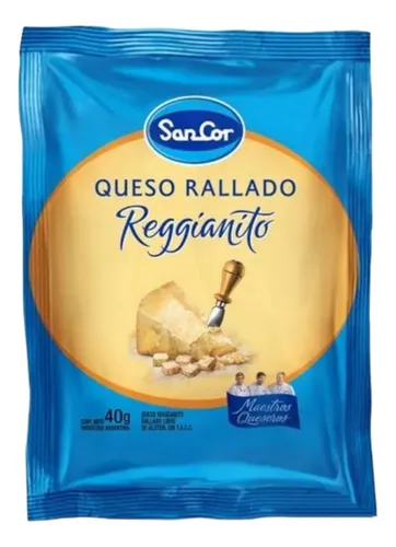 Queso Rallado Sancor Reggianito De 40g, Pack 10u