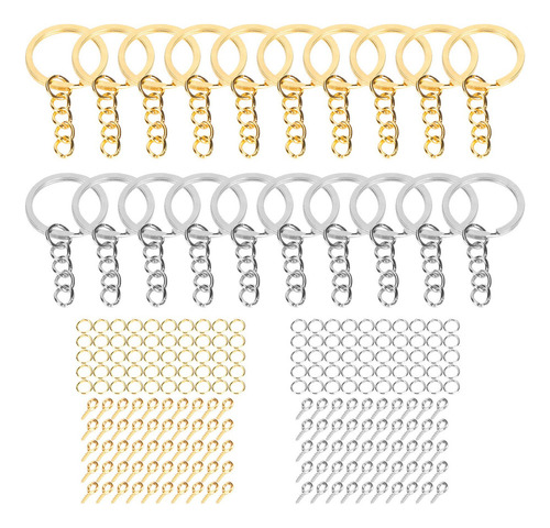 220 Piezas Dividido Llavero Anillos Bricolaje Letras