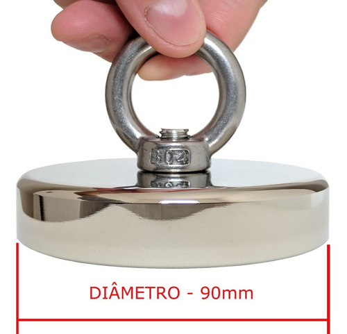 Imagem 2 de 6 de Imã De Neodímio Para Pesca Magnetica Até 340 Kg De Tração