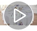 Mantel Rectangular Bordado De Hortensias 152 X 259 Cm