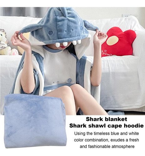 / Manta De Tiburón Usable Sudadera Con Capucha De Manta De