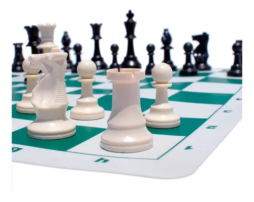 Juego Tablero De Ajedrez Enrollable Portátil Viajero 34cm