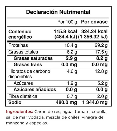 Birria Sinaloa Tradicional 280gr Carne De Res Con Especias
