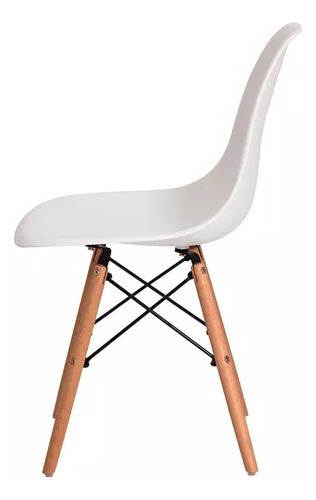 Kit Mesa Jantar Eiffel 90cm Branca+4 Cadeiras Charles Branco