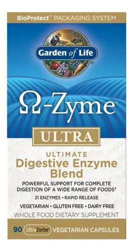 Garden Of Life Enzima Digestiva Q-zyme Ultra Dosis de 90 cápsulas sin Sabor