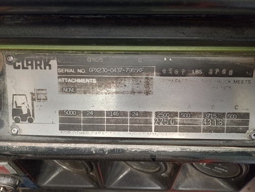 Imagen 7 de 7 de Autoelevador Clark 2,5 Ton. - 4,5 Mts. 1.996