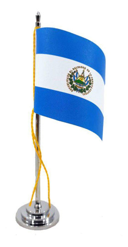 Mini Bandeira De Mesa De El Salvador 15 Cm Poliéster