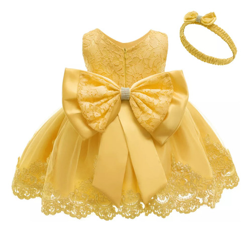 Vestido De Princesa Para Niños, Vestidos De Encaje Con Lazo