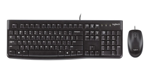 Kit Teclado Y Mouse Logitech Mk120 Alámbrico Usb Negro Esp