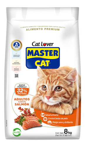 Imagen 2 de 2 de Master Cat Alimento Gato Adulto Salmon 8 Kg