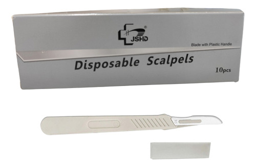 Hoja Bisturi Acero Inox. Con Mango Esteril Caja 10 Un.