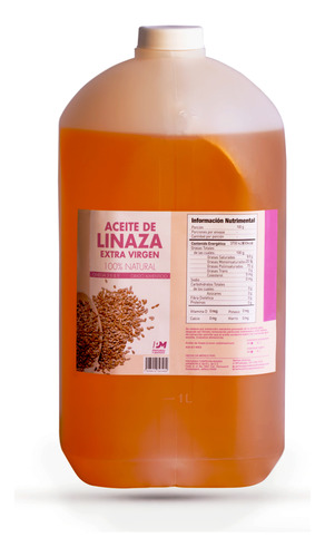 Aceite De Linaza Crudo Extravirgen Galon 4 Lts Grado Alimenticio 100% Natural de Semilla de Linaza