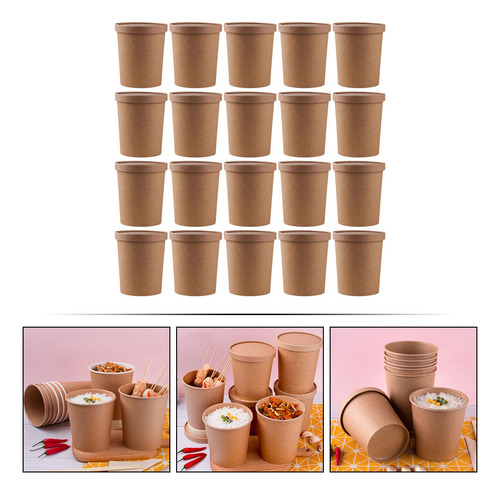 25 Juegos De Vasos De Papel Kraft Para Empacar Gachas, Cajas