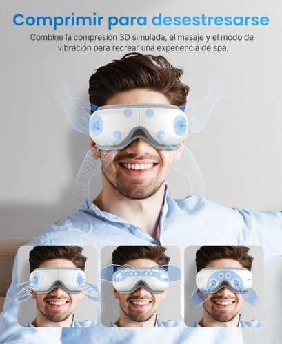 Masajeador De Ojos +calor Quita Ojeras,arrugas + Bluetooth