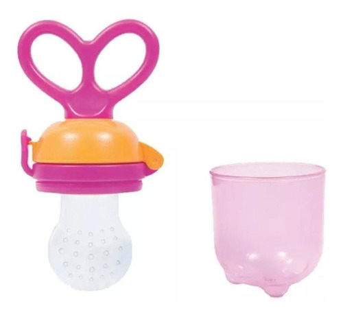 Chupeta Alimentadora Em Silicone Higienica Porta Fruta Bebe Cor Rosa porta frutinha