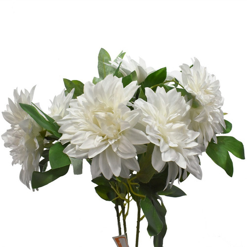 Vara De Dalia Flor Artificial Ar095 Pack 3 Pz Color Crema