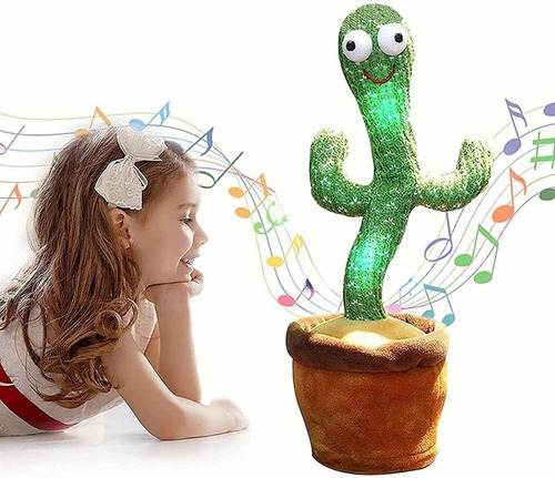 Imagen 2 de 10 de Cactus Peluche Bailarin Canta Graba Educativo Recargable