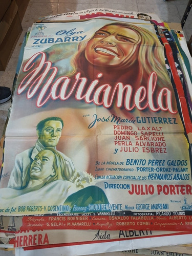 Antiguo Afiche De Cine Marianela Con Olga Zubarry - 322 (Usado)