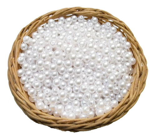 1000 Perlas Blancas 6 Mm. Para Coser -  Bijou, Souvenirs . 