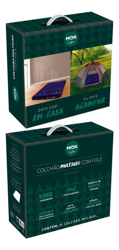 Colchão Casal Mor Multiuso Com Kit De Reparo Pvc Excelente.