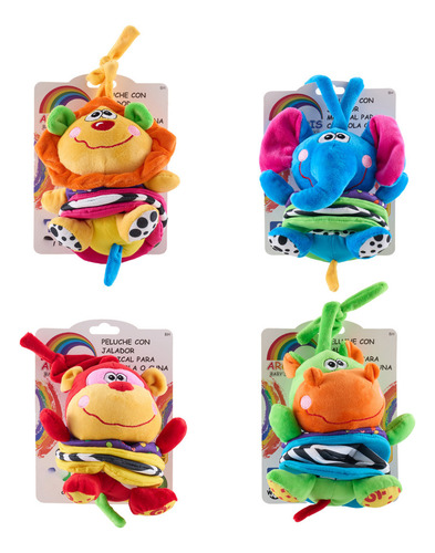 Peluche Musical Cuna Bebé Didáctico Animales Cuna Carriola Color Naranja / León