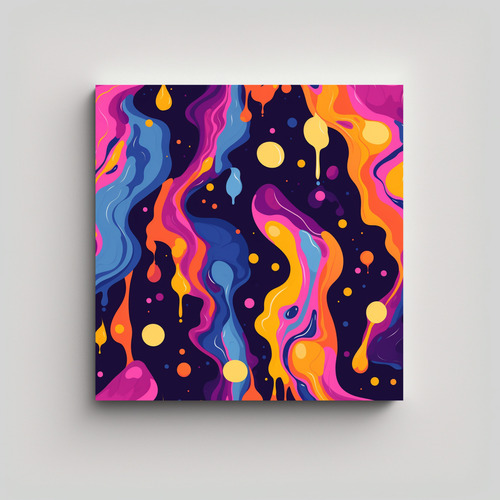 50x50cm Cuadro Líquido Calidos Exuberantes Estilo Dreamcore