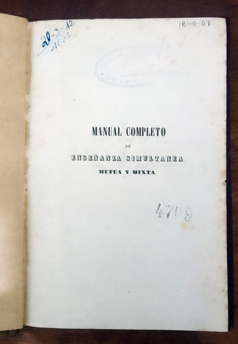 Manual Completo De Enseñanza Simultánea Laureano Figuerola (Usado)