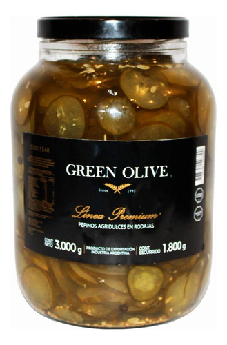 Pepinitos Agridulces Green Olive En Rodajas X 2kg
