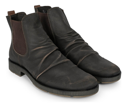 Borcego Cuero Hombre Zapato Botineta Goma Elastico Briganti