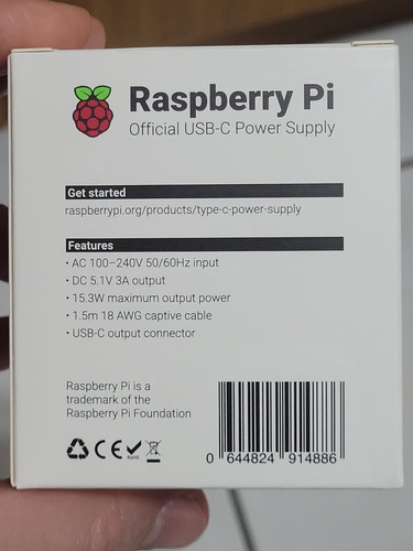 Fonte Oficial Para Raspberry Pi 4 B Preta Bivolt Saída 5v 3a (Usado)